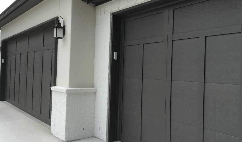 Black Wood New Garage Door in Oklahoma City