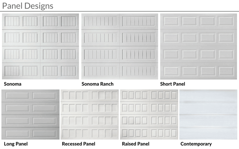 garage door panel design options