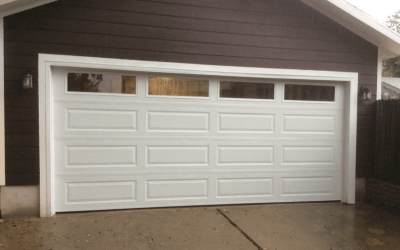 residential garage door with windows