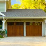 two wood garage doors