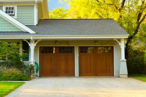 two wood garage doors