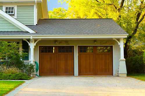 Two Wood Garage Doors