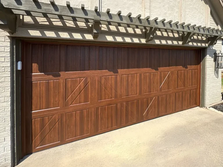 stained garage door installation